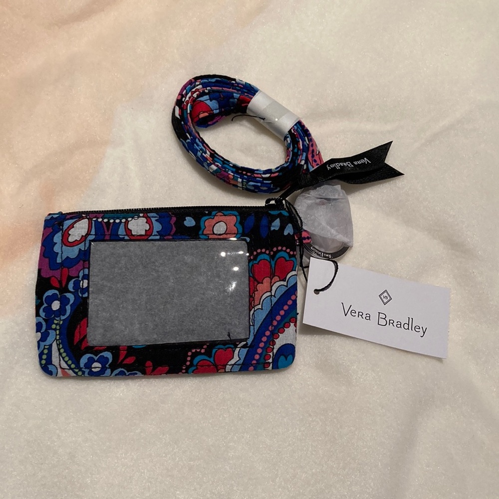 NWT Vera Bradley zip ID and lanyard